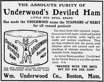Underwood Deviled Ham Spread Ad