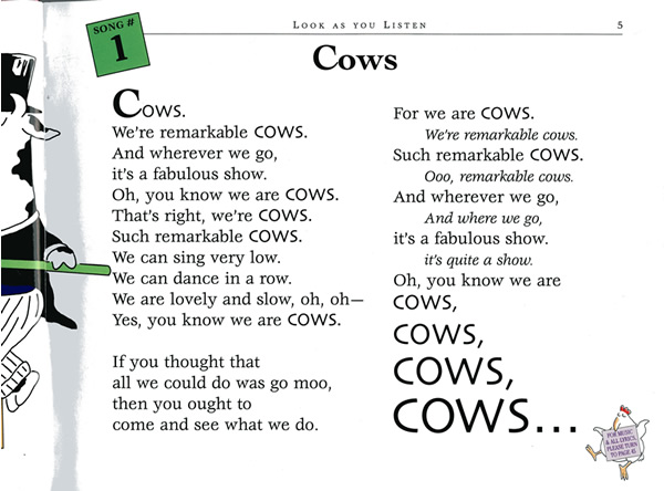 secon page Cows lyrics