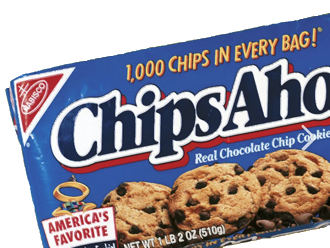 Historical chips Ahoy bag inscribed with 1000 chips in every bag