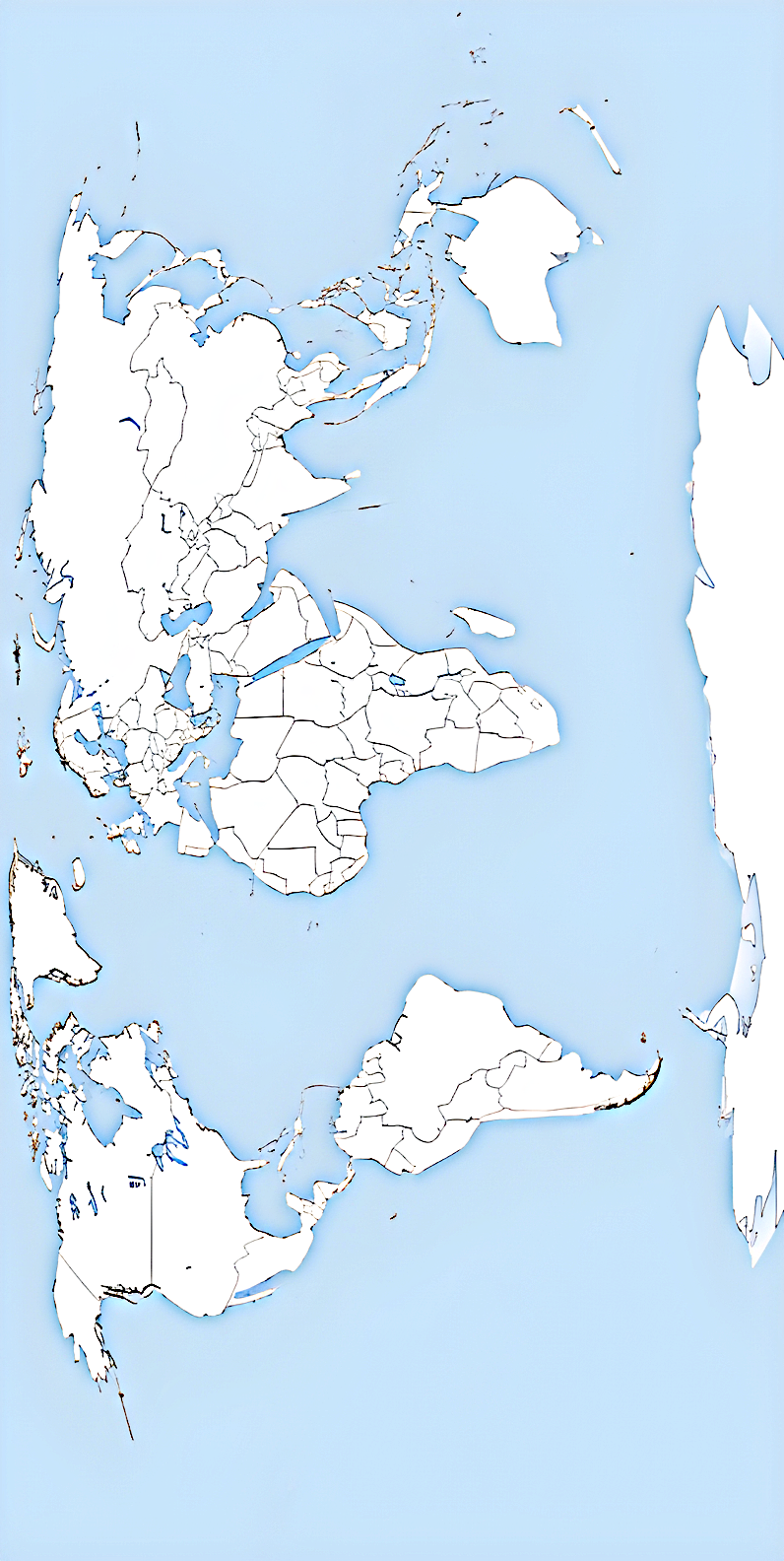 World map with oceans