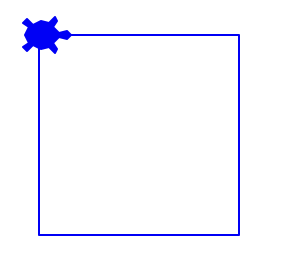 Starter script with blue square